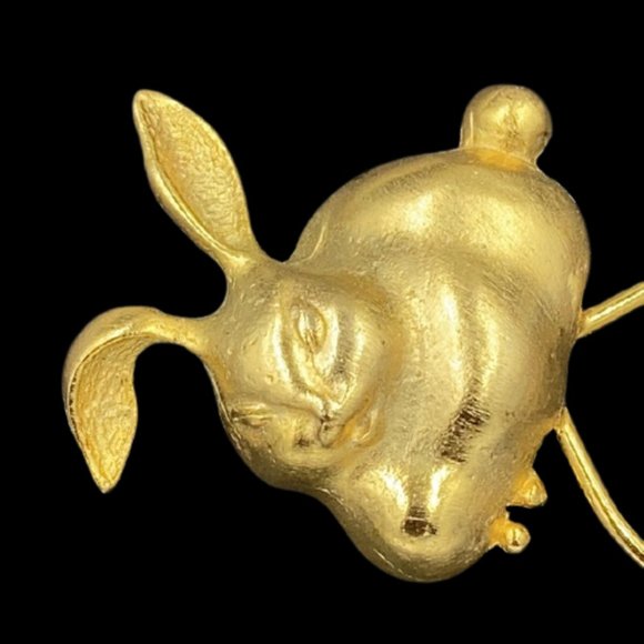 Vintage Bunny Rabbit Eye Glass Holder Brooch - Picture 2 of 3